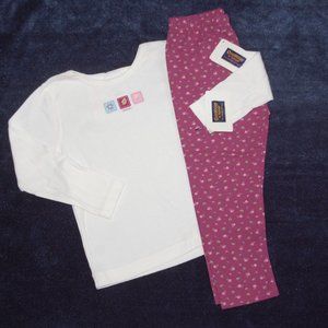 Vintage OshKosh 4T fall winter top/leggings outfit NWT